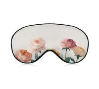 Sleep Eye Mask Minimalist Roses Pink Peach Cream Rose Sleep Mask for Women Men Adjustable Strap Blindfold Eye Cover for Travel Yoga Nap Shift Work