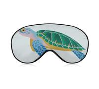 Sleep Eye Mask Minimalist Sea Turtle Green Blue Sleep Mask for Women Men Adjustable Strap Blindfold Eye Cover for Travel Yoga Nap Shift Work
