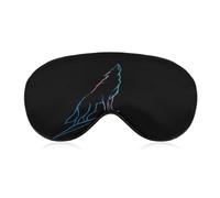 Sleep Eye Mask Minimalistic A Howling Wolf on Mountain Sleep Mask for Women Men Adjustable Strap Blindfold Eye Cover for Travel Yoga Nap Shift Work