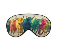 Sleep Eye Mask Multiple Abstract Geometric Cows Sleep Mask for Women Men Adjustable Strap Blindfold Eye Cover for Travel Yoga Nap Shift Work