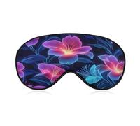 Sleep Eye Mask Neon Peonies and Lilies Sleep Mask for Women Men Adjustable Strap Blindfold Eye Cover for Travel Yoga Nap Shift Work