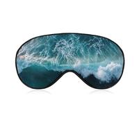 Sleep Eye Mask Ocean Wave Blue Green Sleep Mask for Women Men Adjustable Strap Blindfold Eye Cover for Travel Yoga Nap Shift Work