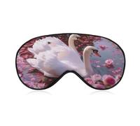 Sleep Eye Mask Pair of Swans in The Lake Sleep Mask for Women Men Adjustable Strap Blindfold Eye Cover for Travel Yoga Nap Shift Work