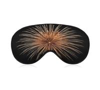 Sleep Eye Mask Palm-Style Fireworks Burst Gold and Orange Sleep Mask for Women Men Adjustable Strap Blindfold Eye Cover for Travel Yoga Nap Shift Work