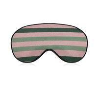 Sleep Eye Mask Parallel Vertical Lines Light Pink and Dark Green Sleep Mask for Women Men Adjustable Strap Blindfold Eye Cover for Travel Yoga Nap Shift Work
