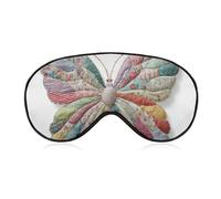 Sleep Eye Mask Patchwork Butterfly Fabric Pieces Vintage Cottagecore Sleep Mask for Women Men Adjustable Strap Blindfold Eye Cover for Travel Yoga Nap Shift Work