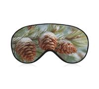 Sleep Eye Mask Pine Cones on Evergreen Tree Sleep Mask for Women Men Adjustable Strap Blindfold Eye Cover for Travel Yoga Nap Shift Work
