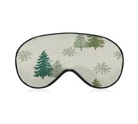 Sleep Eye Mask Pine Tree Snowflake Embroidered Fabric Pattern Sleep Mask for Women Men Adjustable Strap Blindfold Eye Cover for Travel Yoga Nap Shift Work