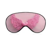 Sleep Eye Mask Pink Heart with Wings Valentine's Day Sleep Mask for Women Men Adjustable Strap Blindfold Eye Cover for Travel Yoga Nap Shift Work