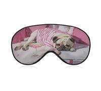 Sleep Eye Mask Pug Laying on Sofa Sleep Mask for Women Men Adjustable Strap Blindfold Eye Cover for Travel Yoga Nap Shift Work