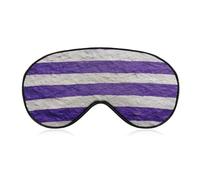 Sleep Eye Mask Purple White Stripes on Textured Paper Sleep Mask for Women Men Adjustable Strap Blindfold Eye Cover for Travel Yoga Nap Shift Work