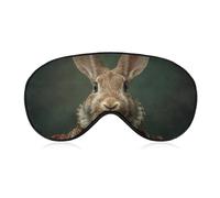 Sleep Eye Mask Rabbit Dressed in Renaissance-Style Sleep Mask for Women Men Adjustable Strap Blindfold Eye Cover for Travel Yoga Nap Shift Work