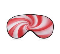 Sleep Eye Mask Red and White Candy Cane Swirl Sleep Mask for Women Men Adjustable Strap Blindfold Eye Cover for Travel Yoga Nap Shift Work