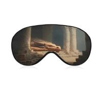 Sleep Eye Mask Red Dragon Within A Stone Amphitheater Sleep Mask for Women Men Adjustable Strap Blindfold Eye Cover for Travel Yoga Nap Shift Work