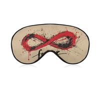 Sleep Eye Mask Red Infinity Symbol Forever Graffiti Sleep Mask for Women Men Adjustable Strap Blindfold Eye Cover for Travel Yoga Nap Shift Work