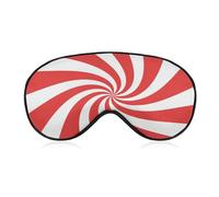 Sleep Eye Mask Red White Candy Cane Swirl Pattern Sleep Mask for Women Men Adjustable Strap Blindfold Eye Cover for Travel Yoga Nap Shift Work