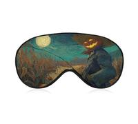 Sleep Eye Mask Scarecrow with Pumpkin Head Sleep Mask for Women Men Adjustable Strap Blindfold Eye Cover for Travel Yoga Nap Shift Work