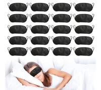 Sleep Eye Mask Shade Cover, 20pcs Blindfold Eye Mask for Sleep Game Travel with Nose Pad Sleeping Blindfold for Men & Women for Lunch Break/Travel/on The Plane/Hotel/Camping Usage (Black)