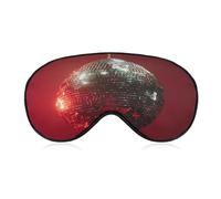 Sleep Eye Mask Silver Disco Ball on Red Sleep Mask for Women Men Adjustable Strap Blindfold Eye Cover for Travel Yoga Nap Shift Work