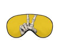 Sleep Eye Mask Skull Hand The Peace Sign Sleep Mask for Women Men Adjustable Strap Blindfold Eye Cover for Travel Yoga Nap Shift Work