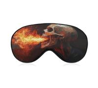 Sleep Eye Mask Skull Mouth Spitting Fire Sleep Mask for Women Men Adjustable Strap Blindfold Eye Cover for Travel Yoga Nap Shift Work