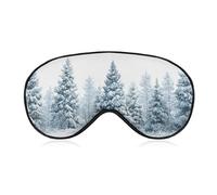 Sleep Eye Mask Snowy Pine Trees Sleep Mask for Women Men Adjustable Strap Blindfold Eye Cover for Travel Yoga Nap Shift Work