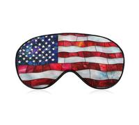 Sleep Eye Mask Stained Glass American Flag Sleep Mask for Women Men Adjustable Strap Blindfold Eye Cover for Travel Yoga Nap Shift Work