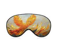 Sleep Eye Mask Stained Glass Golden Phoenix Rising Sleep Mask for Women Men Adjustable Strap Blindfold Eye Cover for Travel Yoga Nap Shift Work