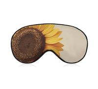 Sleep Eye Mask Sunflower Yellow Petals on Light Beige Sleep Mask for Women Men Adjustable Strap Blindfold Eye Cover for Travel Yoga Nap Shift Work