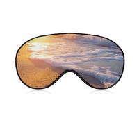 Sleep Eye Mask Sunrise Sandy Seashore Sleep Mask for Women Men Adjustable Strap Blindfold Eye Cover for Travel Yoga Nap Shift Work