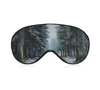 Sleep Eye Mask The Road Tall Pine Trees in Winter Sleep Mask for Women Men Adjustable Strap Blindfold Eye Cover for Travel Yoga Nap Shift Work