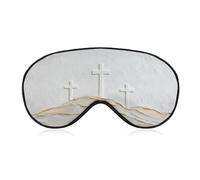 Sleep Eye Mask Three Crosses on The Hill Sleep Mask for Women Men Adjustable Strap Blindfold Eye Cover for Travel Yoga Nap Shift Work