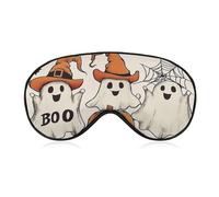 Sleep Eye Mask Three Cute Ghosts Sleep Mask for Women Men Adjustable Strap Blindfold Eye Cover for Travel Yoga Nap Shift Work