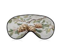Sleep Eye Mask Three Pine Cones in Snow-Covered Branches Sleep Mask for Women Men Adjustable Strap Blindfold Eye Cover for Travel Yoga Nap Shift Work