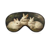 Sleep Eye Mask Three Rabbits Sleep Mask for Women Men Adjustable Strap Blindfold Eye Cover for Travel Yoga Nap Shift Work