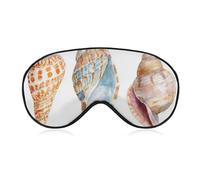 Sleep Eye Mask Three Watercolor Seashell Sleep Mask for Women Men Adjustable Strap Blindfold Eye Cover for Travel Yoga Nap Shift Work