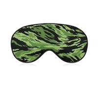 Sleep Eye Mask Tiger Stripes in Green Black Camouflage Sleep Mask for Women Men Adjustable Strap Blindfold Eye Cover for Travel Yoga Nap Shift Work