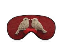 Sleep Eye Mask Two Birds Tiny Glass Seed Beads Sleep Mask for Women Men Adjustable Strap Blindfold Eye Cover for Travel Yoga Nap Shift Work