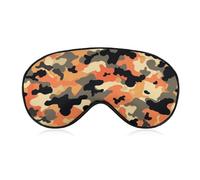 Sleep Eye Mask Urban Army Camouflage Orange Black Sleep Mask for Women Men Adjustable Strap Blindfold Eye Cover for Travel Yoga Nap Shift Work