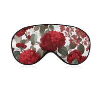 Sleep Eye Mask Victorian Red Rose Branches Vintage Sleep Mask for Women Men Adjustable Strap Blindfold Eye Cover for Travel Yoga Nap Shift Work