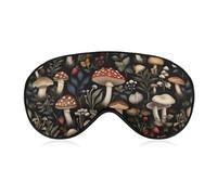 Sleep Eye Mask Vintage Botanical Mushrooms Sleep Mask for Women Men Adjustable Strap Blindfold Eye Cover for Travel Yoga Nap Shift Work