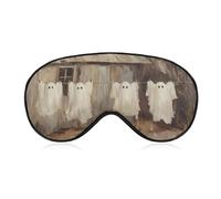 Sleep Eye Mask Vintage Four Cute Ghost Hanging on Clothesline Sleep Mask for Women Men Adjustable Strap Blindfold Eye Cover for Travel Yoga Nap Shift Work
