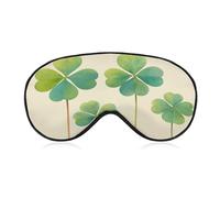 Sleep Eye Mask Vintage Four-Leaf Clovers Sleep Mask for Women Men Adjustable Strap Blindfold Eye Cover for Travel Yoga Nap Shift Work