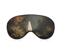 Sleep Eye Mask Vintage Halloween Ghost Dark Forest Sleep Mask for Women Men Adjustable Strap Blindfold Eye Cover for Travel Yoga Nap Shift Work