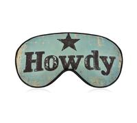 Sleep Eye Mask Vintage Howdy in Bold, Distressed Letters Western Sleep Mask for Women Men Adjustable Strap Blindfold Eye Cover for Travel Yoga Nap Shift Work
