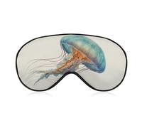 Sleep Eye Mask Vintage Jellyfish Swimming Sleep Mask for Women Men Adjustable Strap Blindfold Eye Cover for Travel Yoga Nap Shift Work