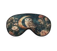 Sleep Eye Mask Vintage Mystical Owl on The Crescent Moon Sleep Mask for Women Men Adjustable Strap Blindfold Eye Cover for Travel Yoga Nap Shift Work