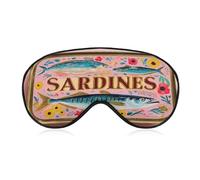Sleep Eye Mask Vintage Sardine Can Sleep Mask for Women Men Adjustable Strap Blindfold Eye Cover for Travel Yoga Nap Shift Work