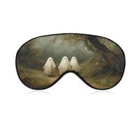 Sleep Eye Mask Vintage Three Ghosts in The Woods Sleep Mask for Women Men Adjustable Strap Blindfold Eye Cover for Travel Yoga Nap Shift Work