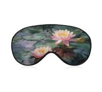 Sleep Eye Mask Water Lilies Sleep Mask for Women Men Adjustable Strap Blindfold Eye Cover for Travel Yoga Nap Shift Work